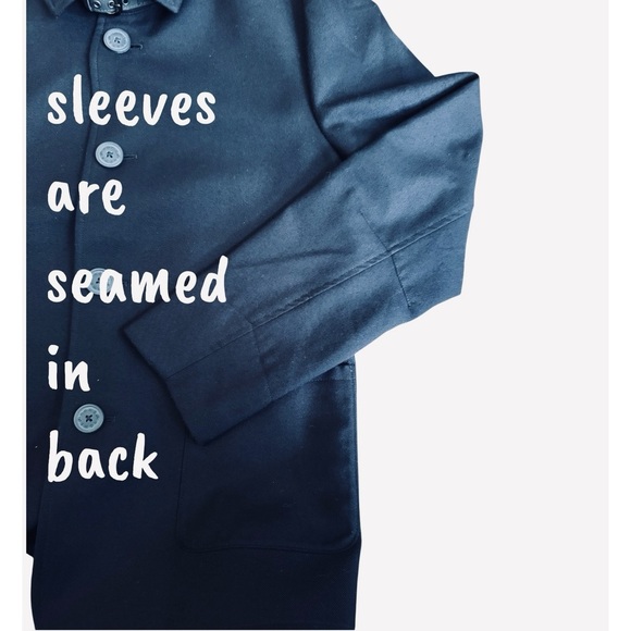 HOWE Navy Blue Minimalist Blazer - Utilitarian Vibe Buckle Detail - Men’s Small - Picture 8 of 11